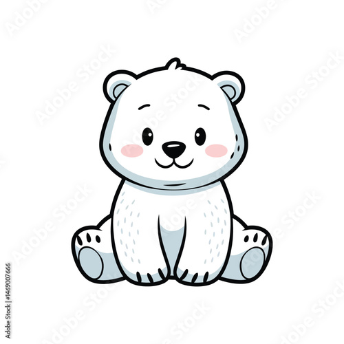Cute polar bear cartoon illustration