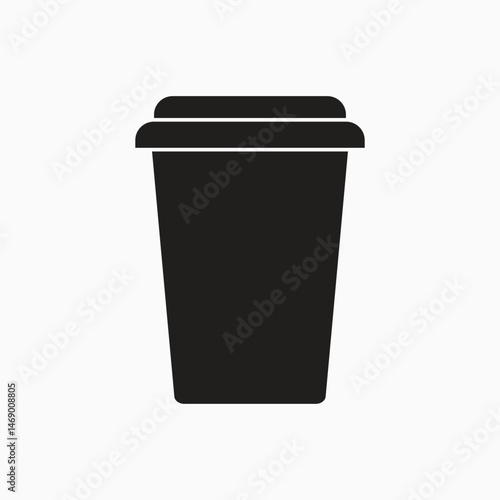 Coffee cup black and white illustration