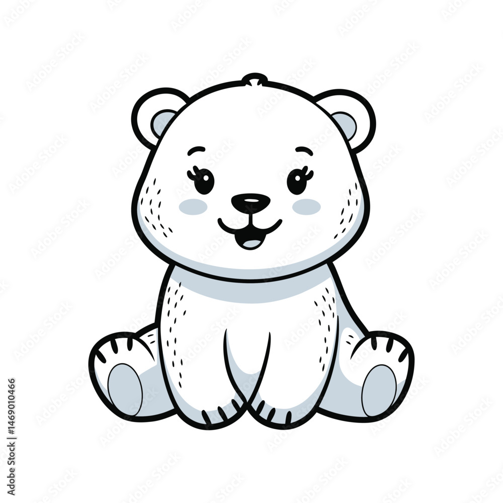 Fototapeta premium Cute polar bear cartoon illustration