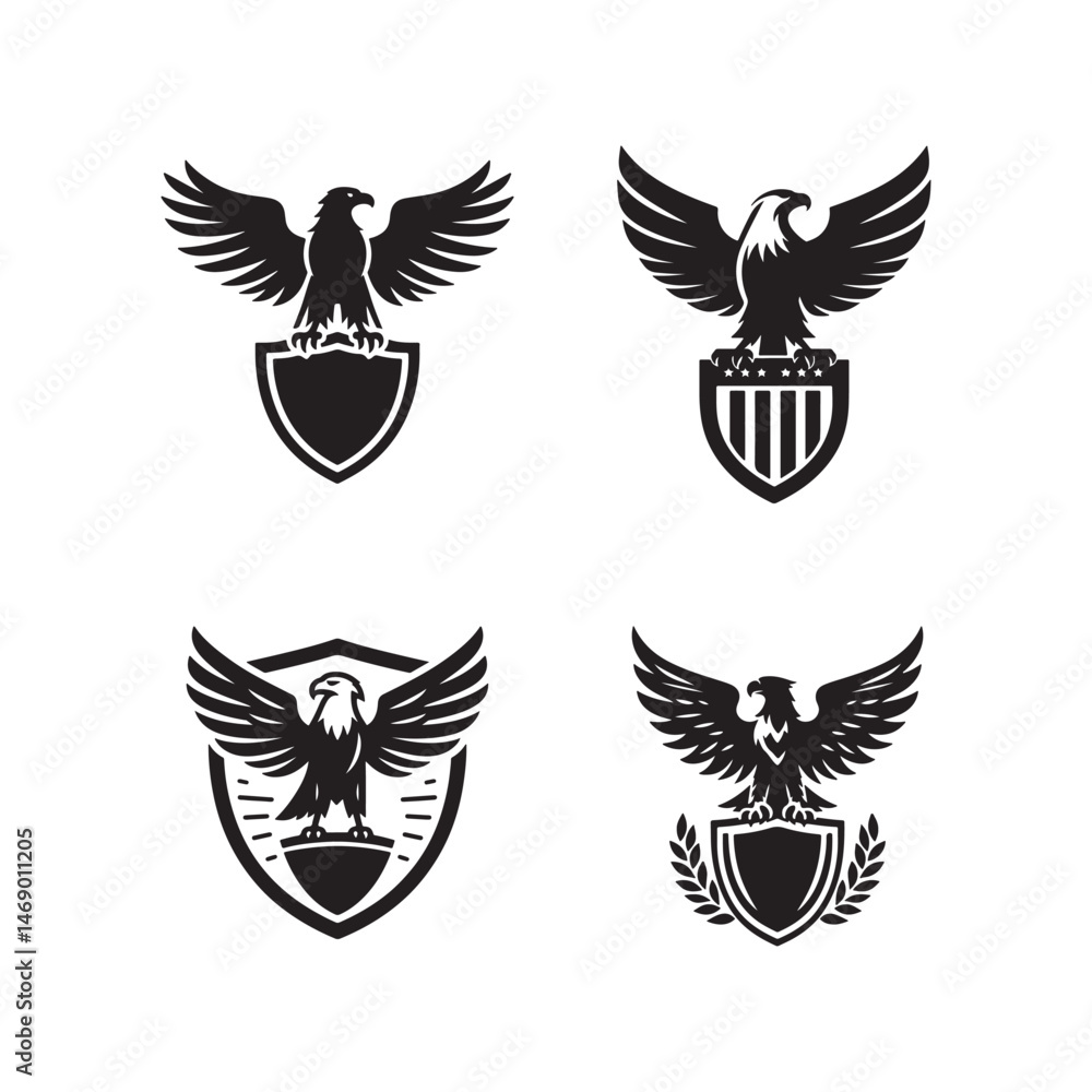 Fototapeta premium eagle on a shield
