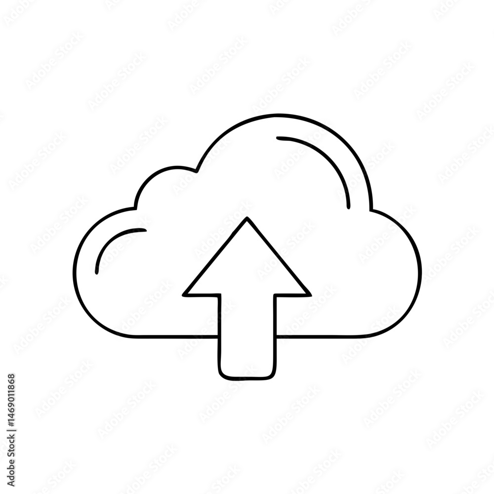 Cloud Upload contour Icon in Thin Line Style Cloud Upload contour Icon in Thin Line Style