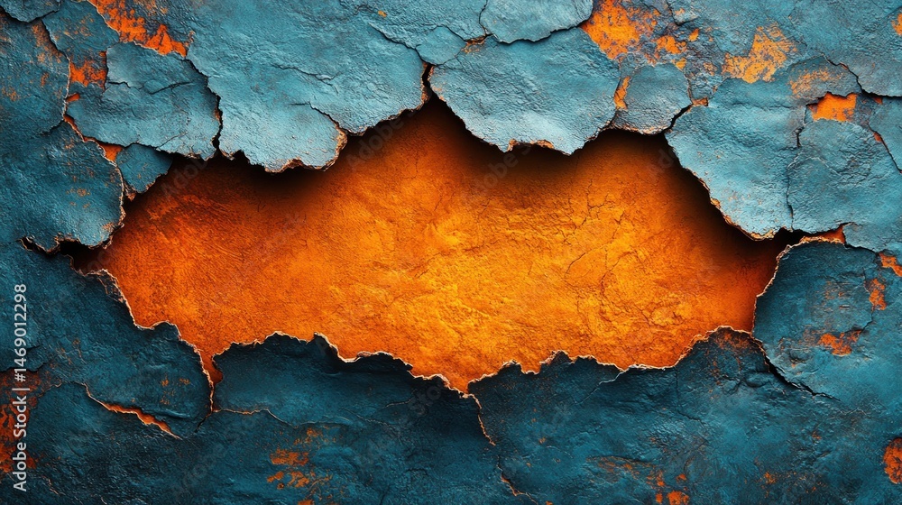 Abstract Teal and Orange Texture: A Study in Decay and Contrast