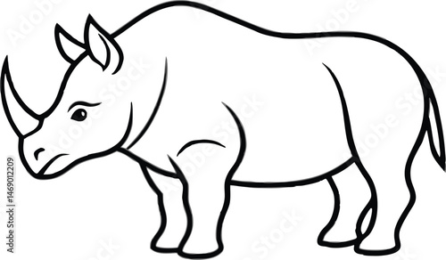 vector illustration of a black rhino
