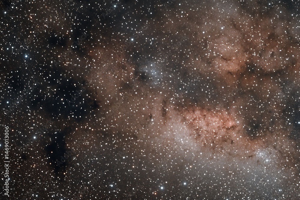 Obraz premium . A star-filled space background featuring dense star clusters, bright constellations, and black cosmic voids