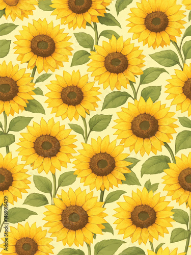 PrintWild sunflower blossom background pattern 