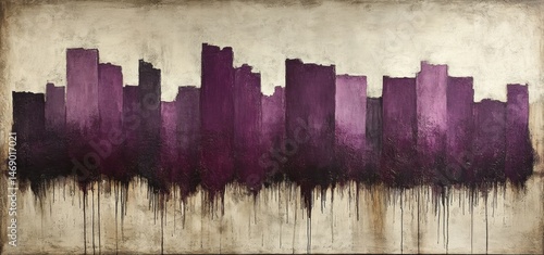 Purple Cityscape: An Abstract Urban Dreamscape
