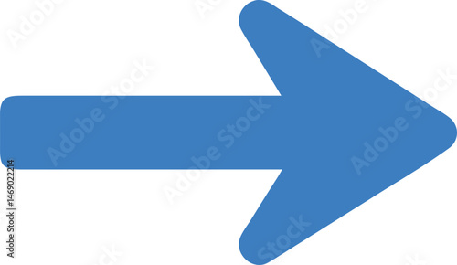  Blue right arrow pointing in the direction of movement.