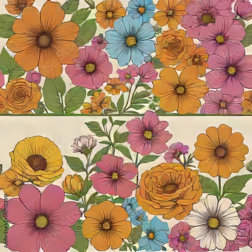 seamless background with flowers