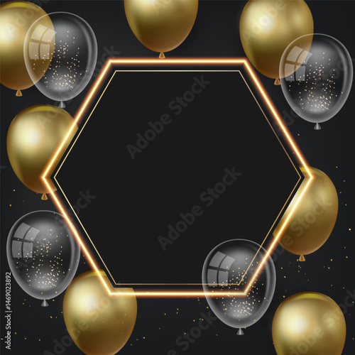 Elegant Gold and Black Balloon Celebration