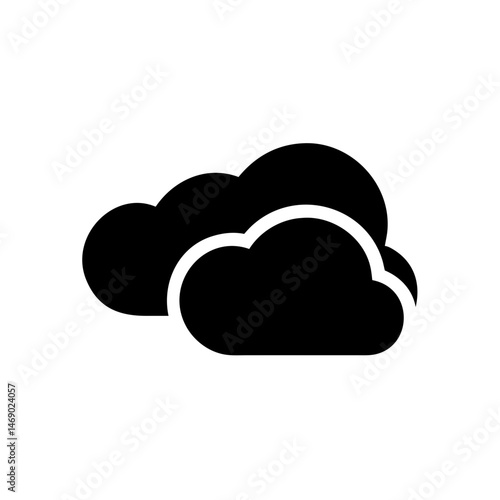 hybrid cloud icon silhouette filled
