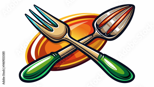  portrait Metal fork and spoon vector isolated illustration 
Very beautiful white background
