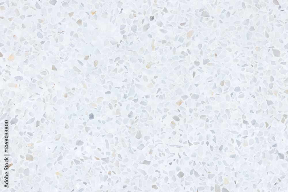 Fototapeta premium Terrazzo floor seamless pattern. New clean white bright and shiny surface. Texture of marble, stone and concrete. Polished smooth for architecture decorative interior exterior. Suit for background.
