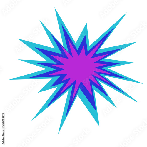Set of Black Cartoon Explosion shape. starburst, comic cartoon shape design element vector illustration