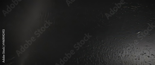 Deep black leather, fine grain, high gloss finish ,  dramatic,  texture
