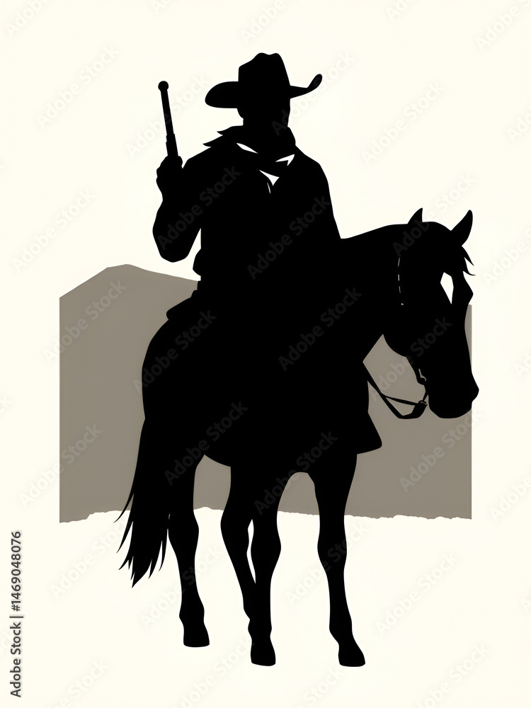 Naklejka premium Western | Minimalist and Simple Silhouette - Vector illustration
