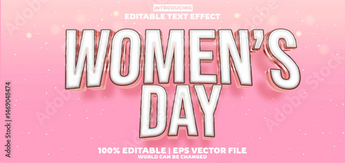 International Women Day editable text effect in new modern trend style
