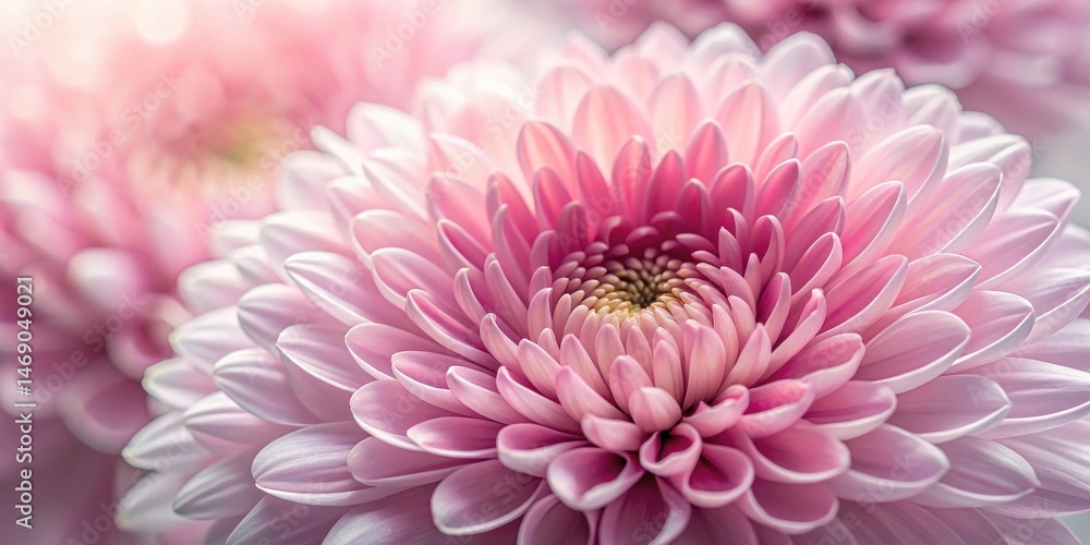 Close-up of delicate pink chrysanthemum flower with subtle texture and gentle petals , botanical, close up, botanical, close up Close-up of delicate pink chrysanthemum flower with subtle texture and gentle petals , botanical, close up, botanical, close up