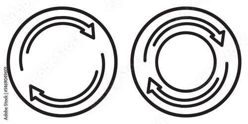 Repeat icon. Repeating vector symbol. Simple return outline icons. double arrow icon. refresh icon design eps 10