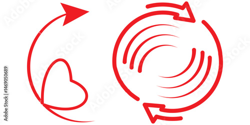Simple vector icon circular arrow, circle arrow icon set. circular arrow icon, refresh, reload, rotation arrow icon symbol sign eps 10
