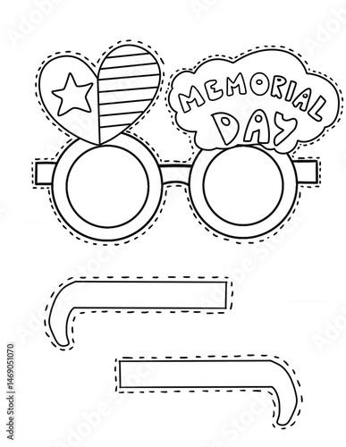 doodle speech bubbles Memorial Day paper glasses 