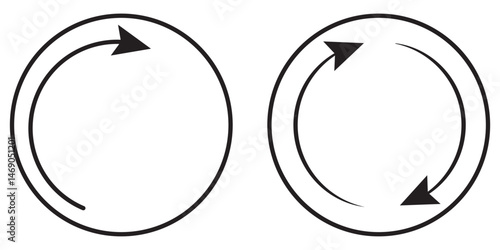 Simple vector icon circular arrow, circle arrow icon set. circular arrow icon, refresh, reload, rotation arrow icon symbol sign eps 10