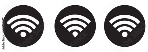 wifi symbol with three curved lines showing signal eps 10