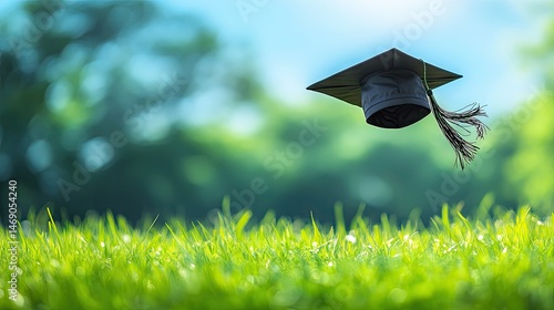 Wallpaper Mural Floating graduation cap above a grassy field. Torontodigital.ca