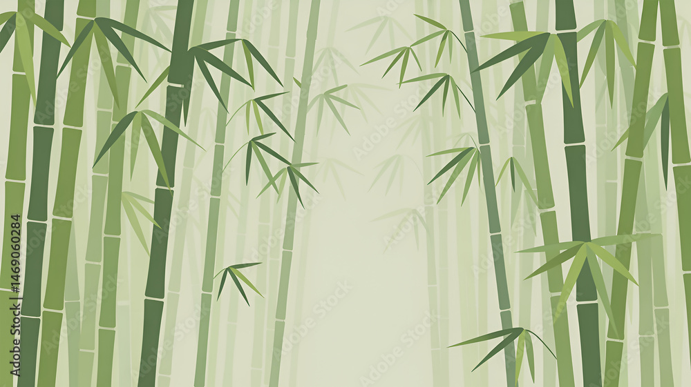 Obraz premium Serene Bamboo Forest A Verdant Tranquil Scene