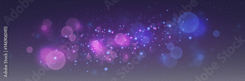 Magic glowing sparks sparkle. On a transparent background.