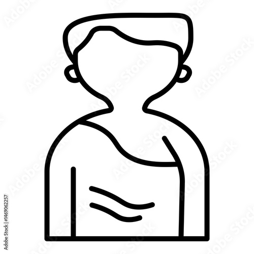  simple line drawing of a person with visible internal organs, possibly lungs or intestines.