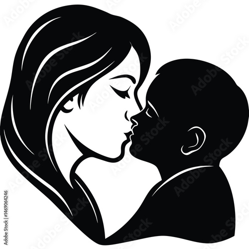 mother kissing babys forehead tenderly
