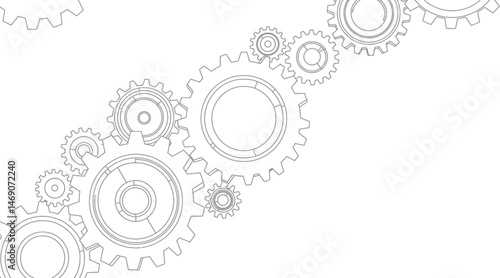 Interlocking Gears Vector Illustration