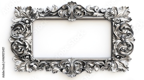 Fototapeta Naklejka Na Ścianę i Meble -  Ornate silver picture frame