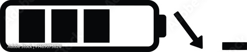Black and White Battery Icon Draining Animation