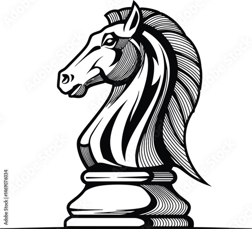 Abstract Line Art Chess Knight