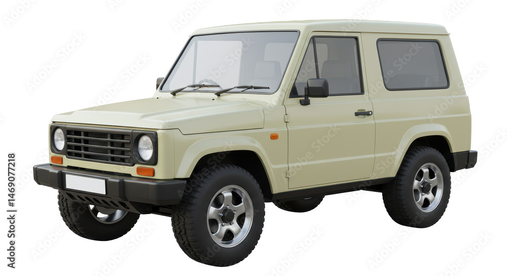 Obraz premium Isolated Beige SUV Car Vehicle