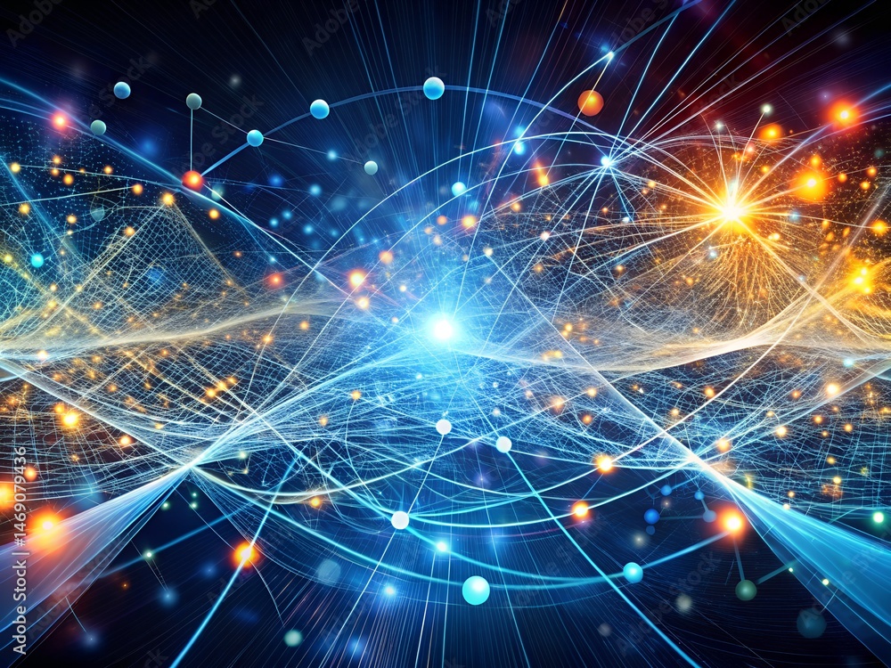 Obraz premium Quantum Data Stream Abstract Visualization
