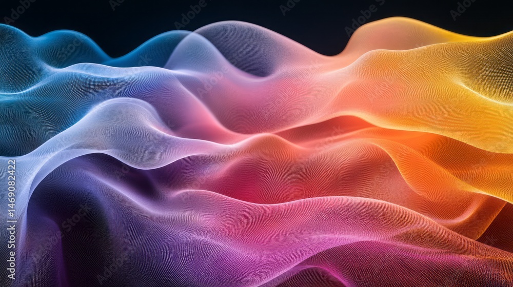 Obraz premium Abstract vibrant flowing colorful fabric design.