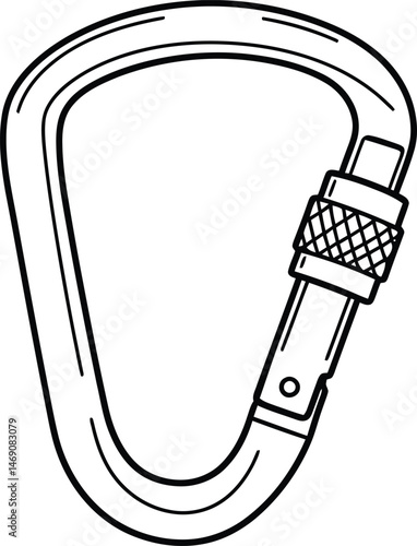 Minimalist Climbing Carabiner Outline