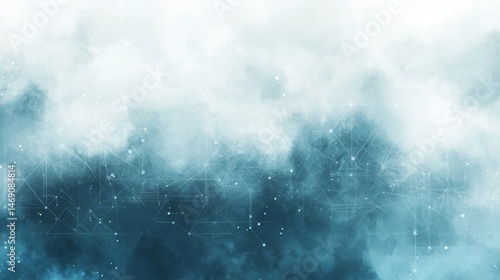 Abstract digital art of cloudy shapes and lines.