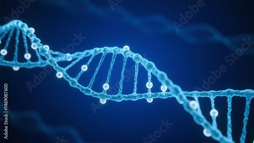 Glowing DNA double helix with methyl groups representing epigenetic modifications, genetic research and biotechnology concepts, science and medical innovation.