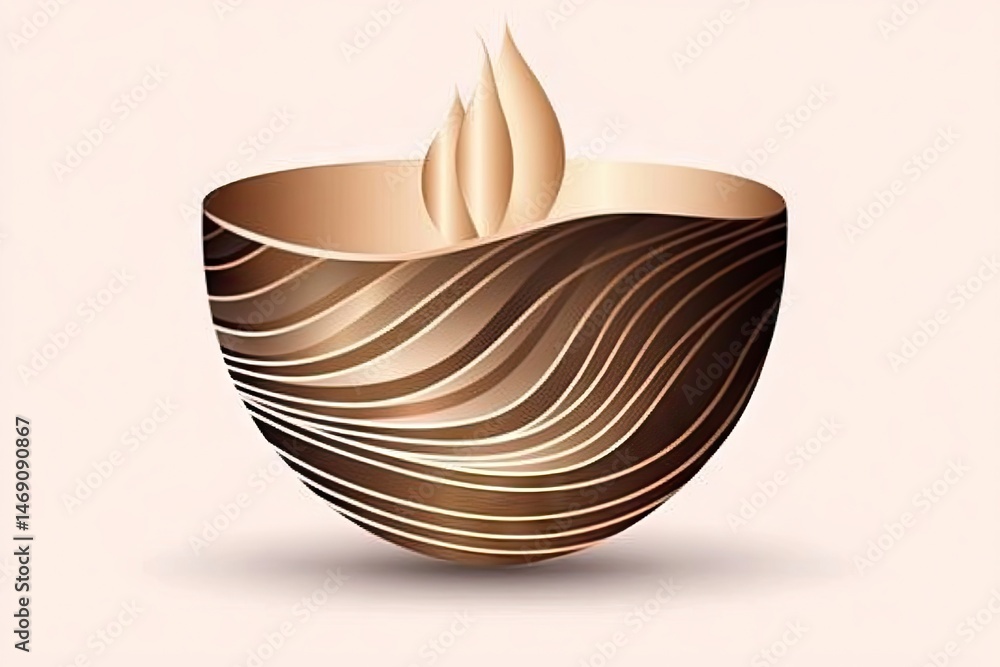 Elegant, abstract representation of a decorative bowl. Elegant, abstract representation of a decorative bowl.
