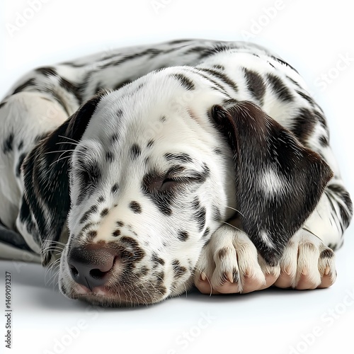 Wallpaper Mural Adorable Sleeping Dalmatian Puppy A Precious Moment isolated on white Background Torontodigital.ca