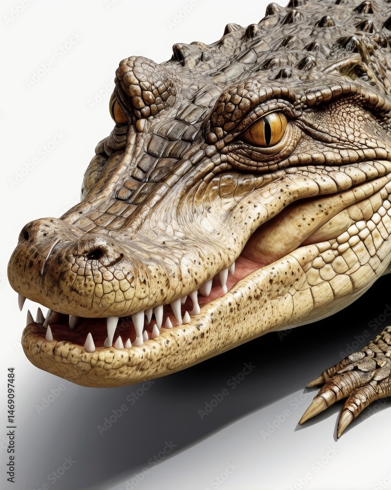 Fototapeta premium crocodile on white background