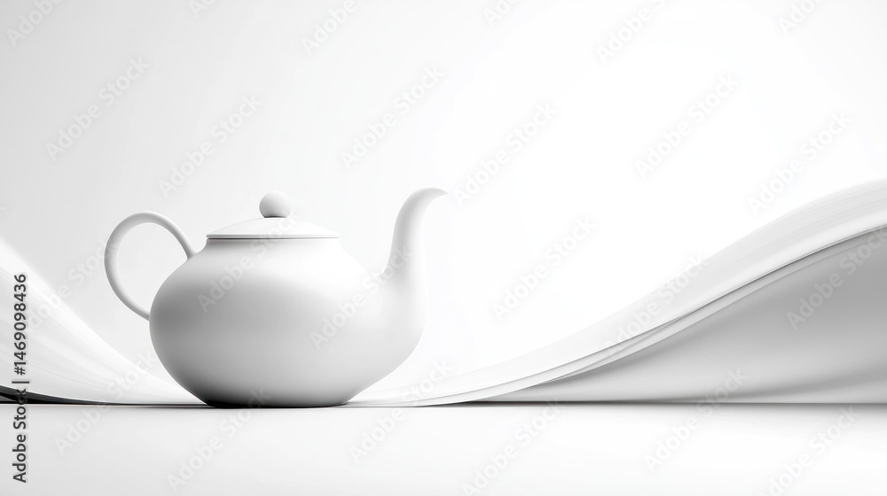 Elegant white teapot on a white background Elegant white teapot on a white background