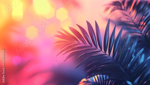 Wallpaper Mural Exotic Leaf Detail with Warm Colored Bokeh Background Texture Torontodigital.ca