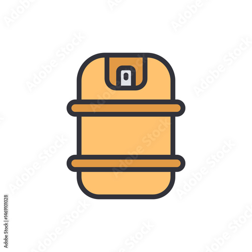 Yellow Illustration of a Propane Gas Cylinder for Industrial Applications