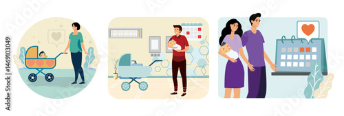 Maternity leave concept.  Paternity leave. Parental leave.