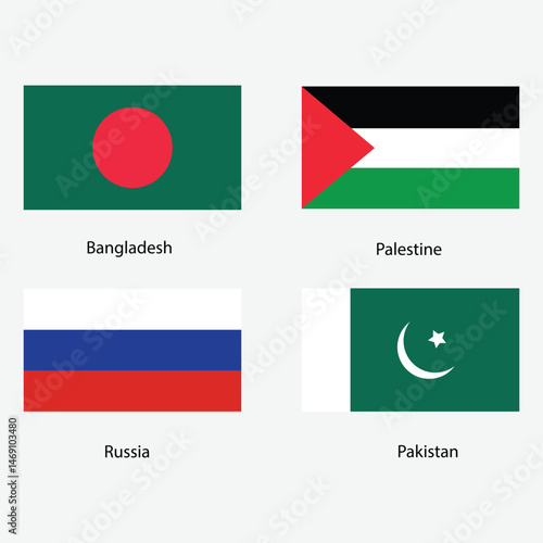Collection of Four National Flags Bangladesh Palestine Russia Pakistan Free Download Collection of Four National Flags Bangladesh Palestine Russia Pakistan - GFXLoad