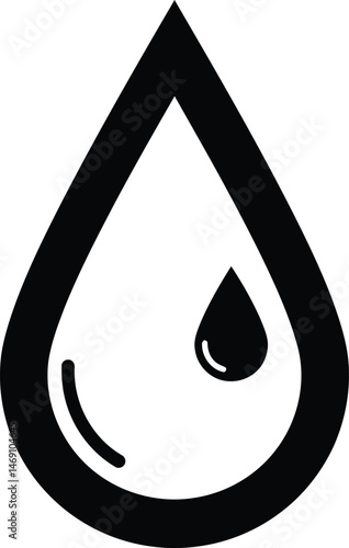 Single Black Tear Drop Icon